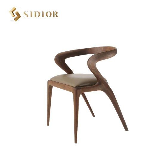 Современный стул Sidior из пенопласта с подлокотниками из искусственной кожи и массива дерева для дома, отеля, виллы, ресторана, обеденный стул для вечеринок SD55