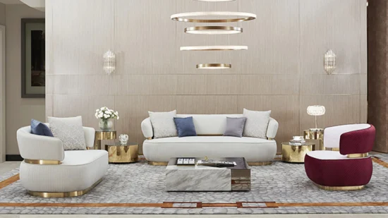 Zhida новый высококачественный итальянский диван, дизайнерский диван с золотыми ножками, роскошный комплект мебели для гостиной, модульный круглый диван с подлокотником