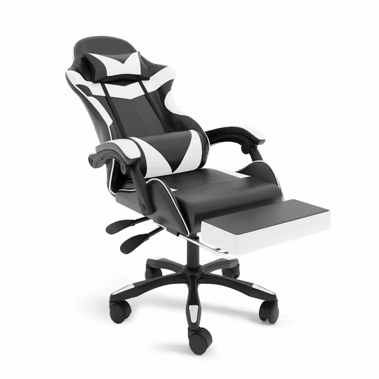 Кожаное офисное гоночное компьютерное кресло с откидным сиденьем Silla Gamer, прямые продажи, игровое кресло с подставкой для ног